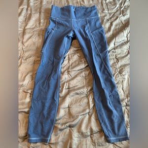 Athleta Perforated Leggings, blue, size S